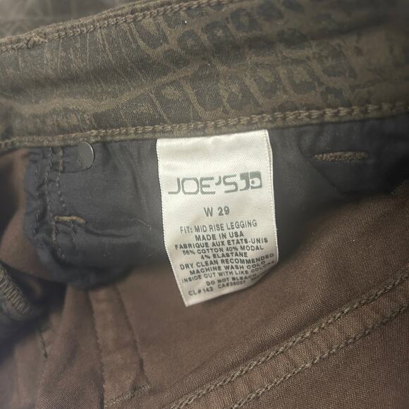 Joe's Women's Size 29 Green Brown Snake Print‎ Mid Rise Jeggings Skinny Jeans - Picture 4 of 9